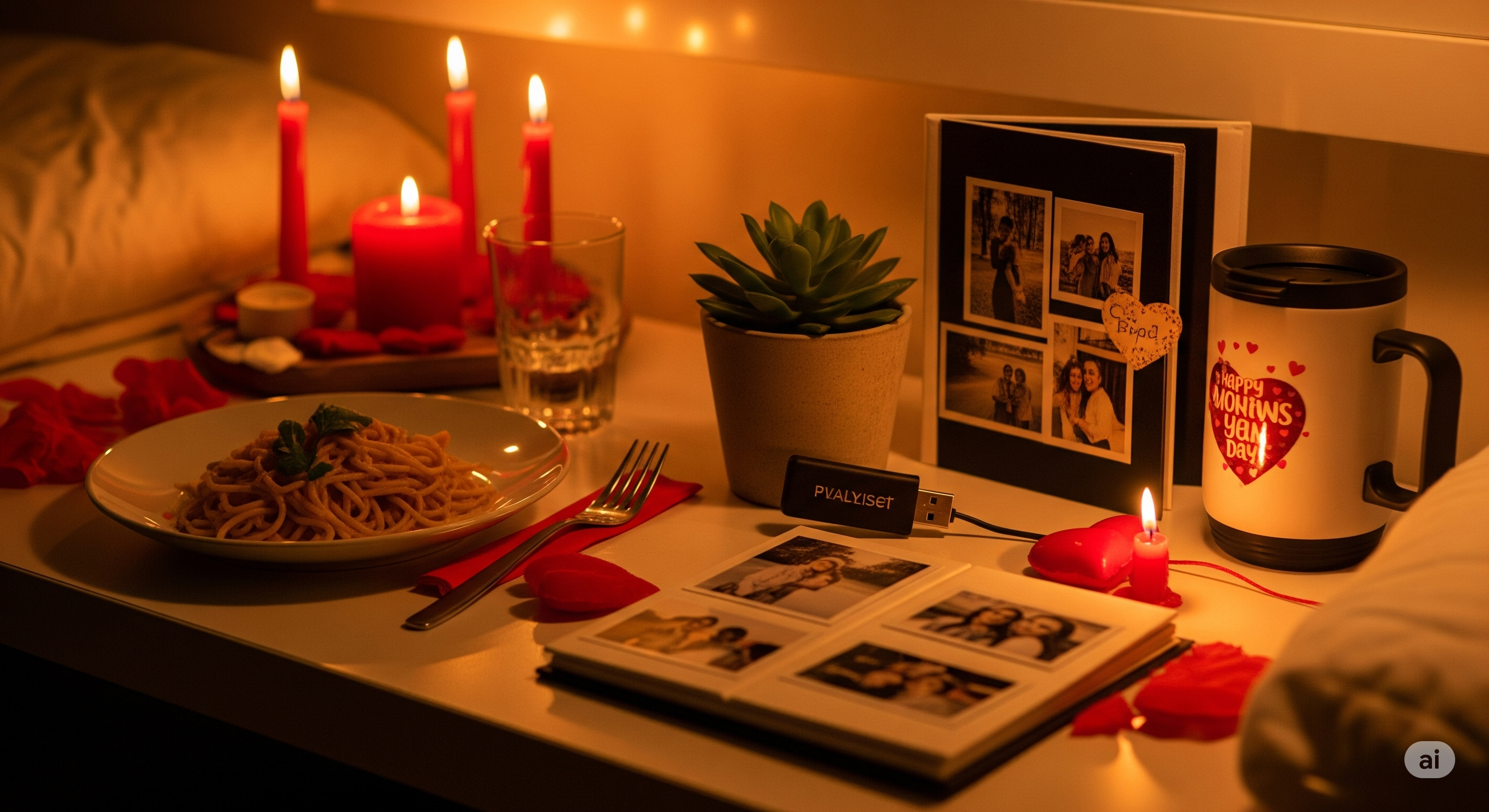 Staranne i budżetowe pomysły na prezenty walentynkowe dla studentów, takie jak domowa kolacja przy świecach, spersonalizowana playlista i mini album ze zdjęciami, podkreślające romantyzm i intymność.