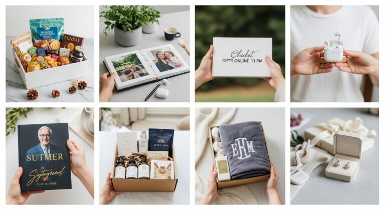 Estetycznie zaaranżowane pomysły na prezenty dla dziewczyny, ukazujące różnorodność opcji.